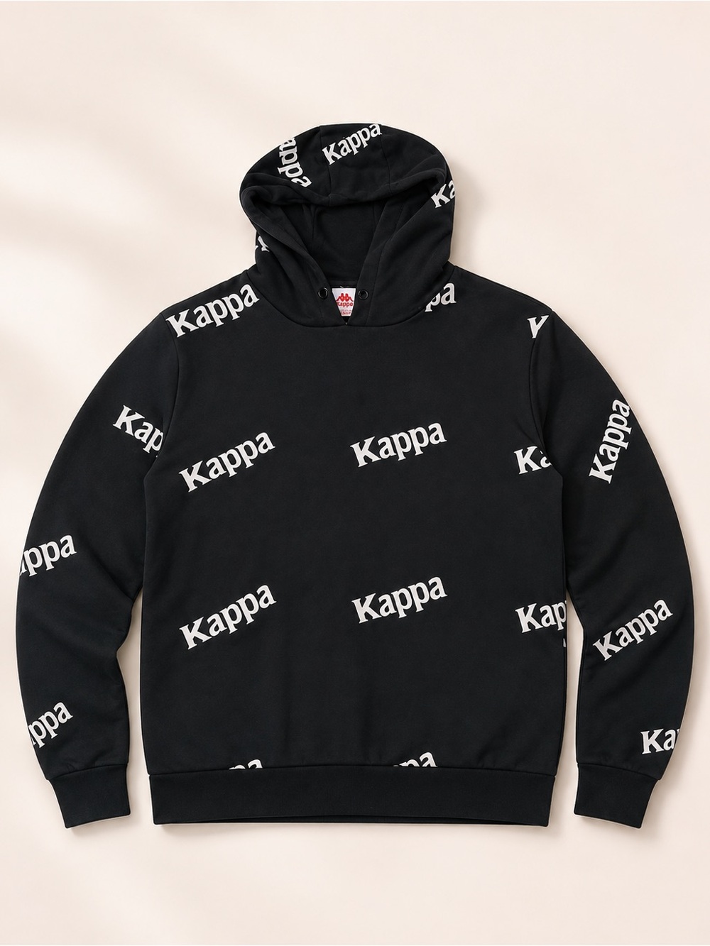 Kappa Men's Black Logo Print Hoodie